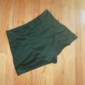 Velvet Dark Green Mini Skort